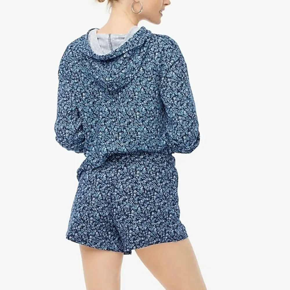J. Crew Factory - Blue floral cotton comfort terry short - Size Small